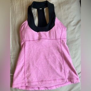 Pink/Black Lululemon Athletic Tank Top